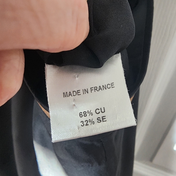 EUC Martin Grant Paris Silk Blend Black w/ Tan Halter Thick Strap Pocketed Dress - Picture 11 of 11